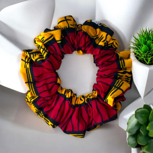 Handmade African fabric Scrunchie with bold print for air styling